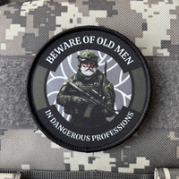 Army Beware of Old Men Tactical Patch Printing Patches Hook and Loop Soldier Morale Badge Military Armband Backpack Sticker