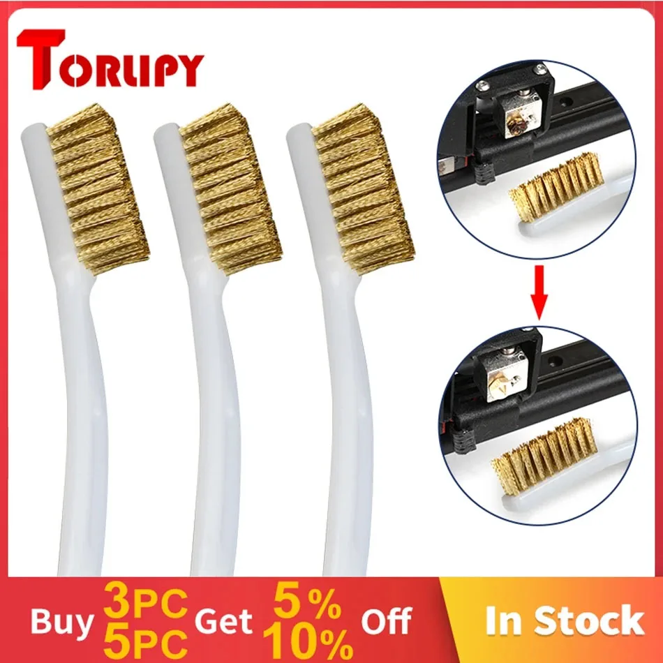 3D Printer Nozzle Cleaning Copper Wire Brush High Temperature Resistant Hotend Heater Block Hot Bed Cleaning Tool For 3D Printin