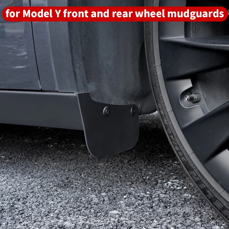 for Tesla Model Y front and rear wheel mudguards, no drilling installation, prevent mud and sand splashing, 4 pieces