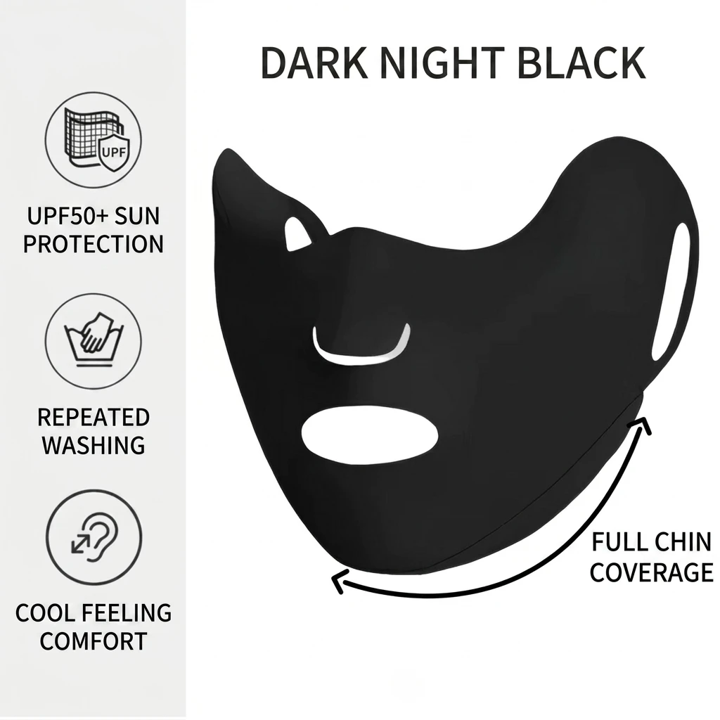 Ice Silk Sun Mask for Outdoor Sports Men Women UPF50+ UV Protection Breathable Face Cover Golf Running Cycling Gear