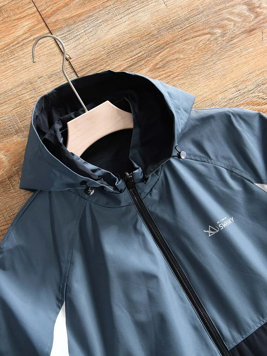 Detachable-Cap Jacket Men's Casual Sport Coat Spring Autumn New Arrival Two-Way Wear Standard Fit Polyester Fiber Zipper Closure