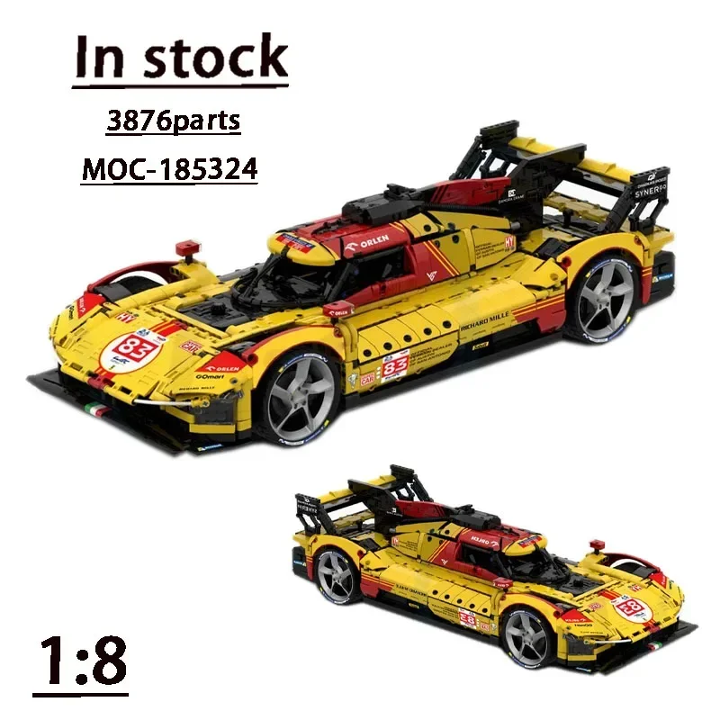 MOC-185324 Supercar 499P AFCorse 1:8 Scale Stitching Assembly Building Block Model 3876 Parts Birthday Toy Gift for Kids