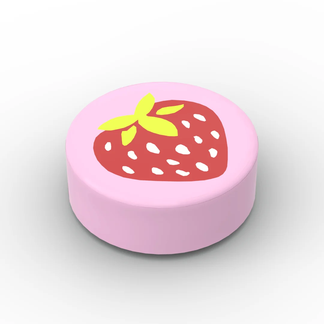 

Маленькие строительные блоки MOC 98138pr0017 pb015 15826 1*1 круглые глянцевые детали с принтом клубники