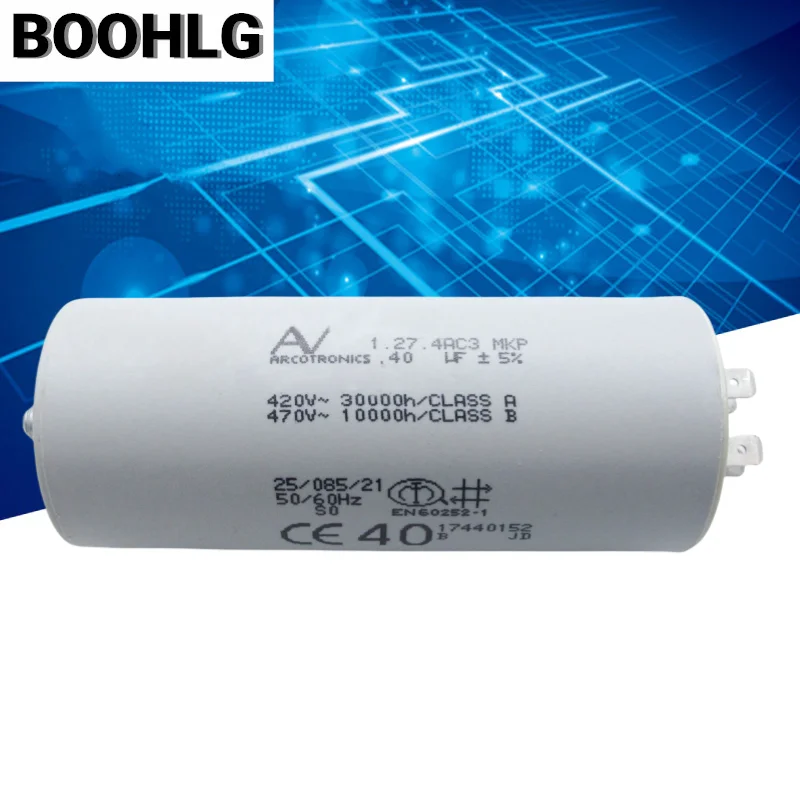 

1PCS AC starting capacitor AV Arcotronics 1.27.4AC3 MKP 40UF 420V-470V