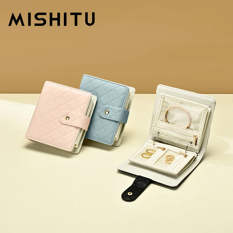 MISHITU Jewelry Storage Bag High End Portable Jewelry Bag Ring Earrings Necklace Bracelet Multi Functional Jewelry Storage Bag