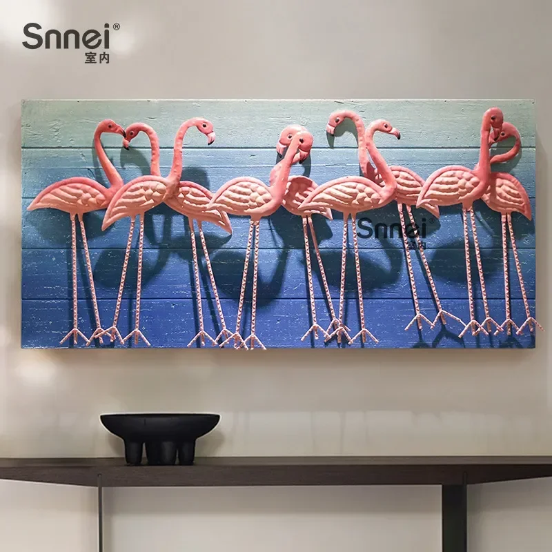 3D Wrought Iron Wall Art Metal Hanging Decor Living Room Sofa Background Home Decoration Pendant