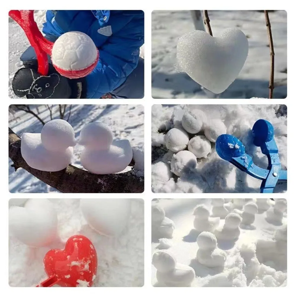 Funny Snow Mold Snowball Maker Snow Cartoon Snow Mold Tongs Sports Toy Winter Snow Sand Clip Mold Kid Snowball Fight