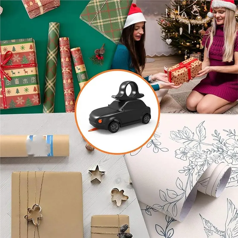 Gift Wrap Tool 2Pcs Wrapping Paper Cutter With Wheels Straight Line Paper Roll Cutter For Birthday Christmas