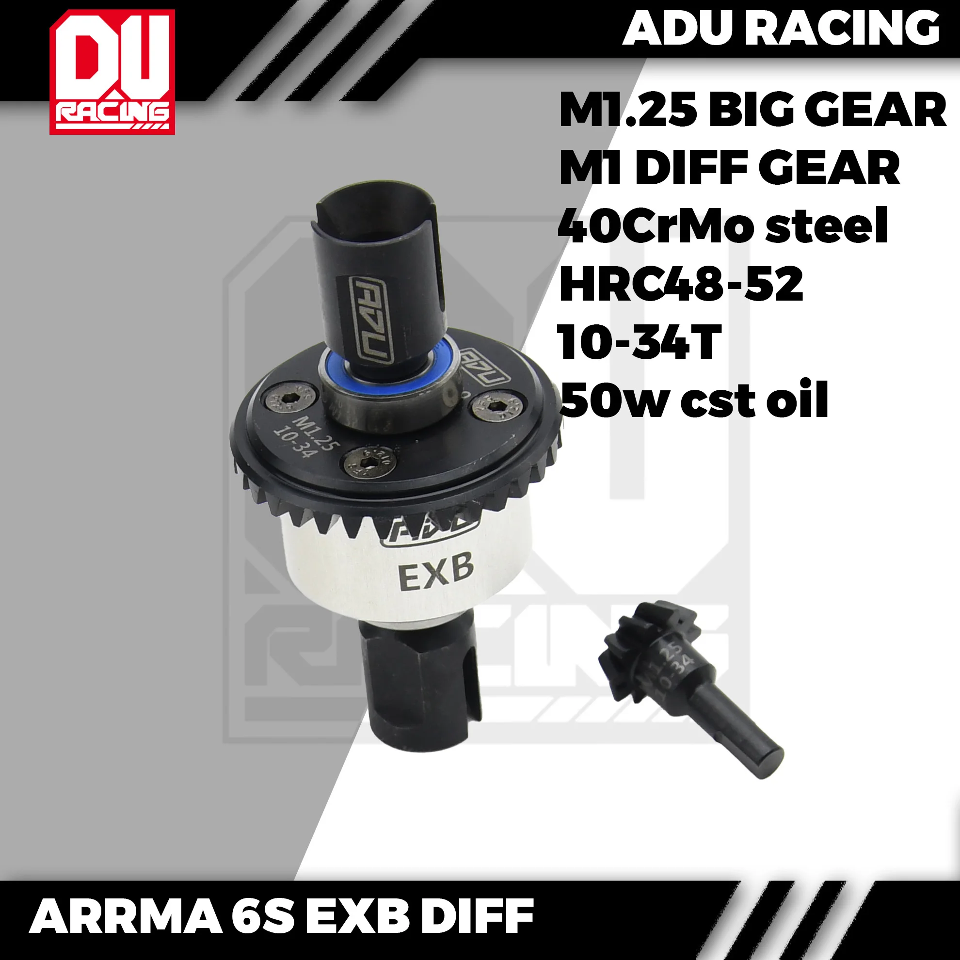 ADU RACING M1.25 34-10t diff assembly for ARRMA 29MM DIFF OR EXB and V6 all use ADU parts