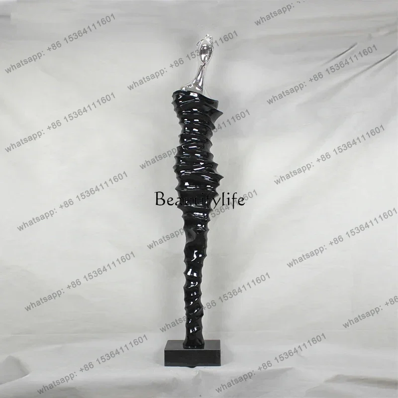 Human Sculpture Ornament Floor-to-ceiling Artwork In Hotel Lobby, Creative, Simple And Modern Decoration