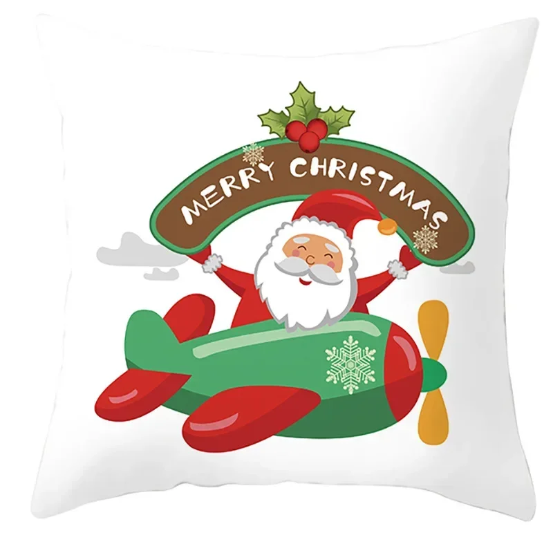 New Santa Claus Pillow Cover, Cute Christmas Home Cushion   Cartoon