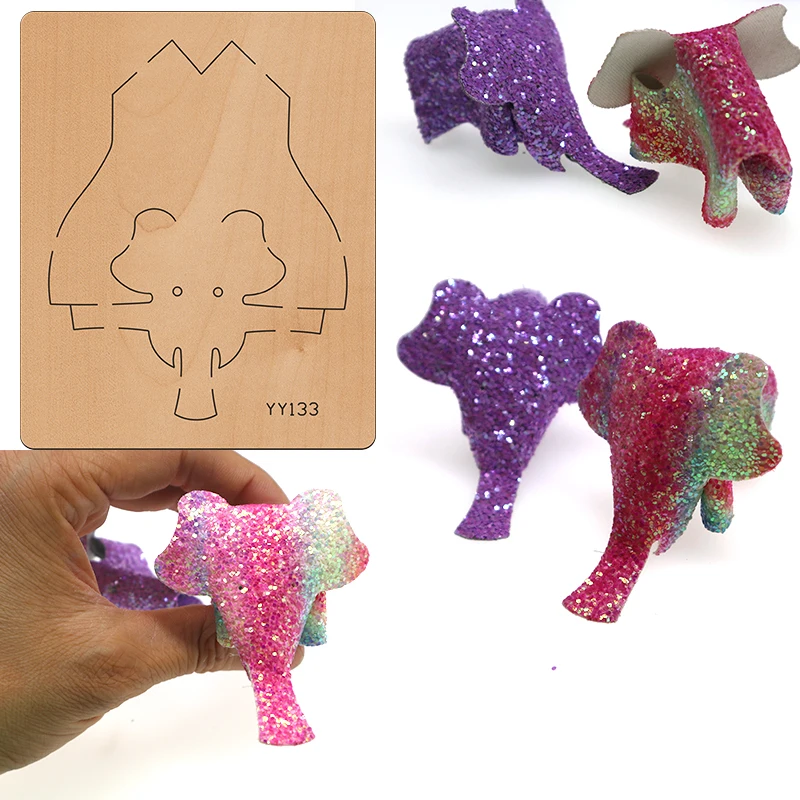 Wooden Die-cut Clipboard Process Knife Mold Stereoscopic Baby Elephant Knife Mold Is Compatible With Most Manual Die-cutting