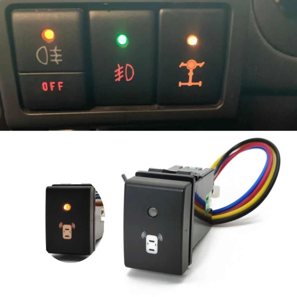 Orange Light Car Radar Parking Sensor Button Switch Button with Connection Wire for Suzuki Jimny 2007 - 2015