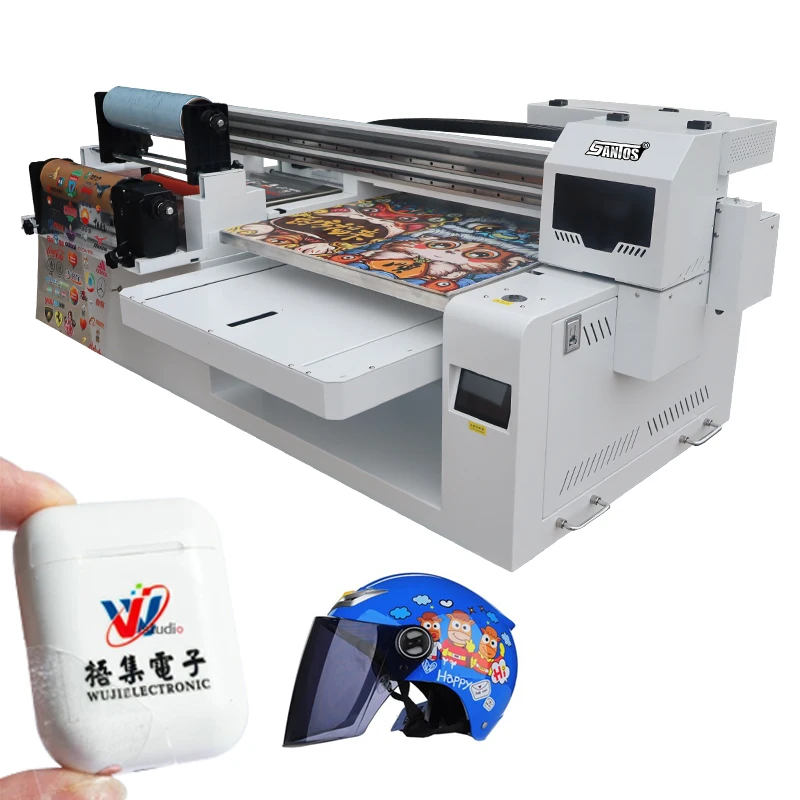 6090 uv flatbed printer A1 uv printer varnish 2 or 3 i3200 i1600 printhead 2 in 1 Roll Uv Printer dtf