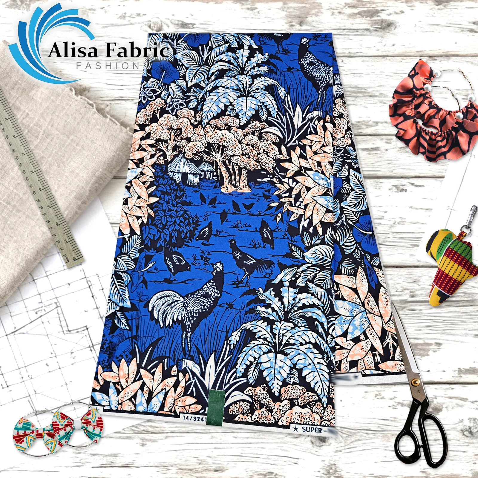 

Newest super fabric Nigerian fabric wax wholesale African 2025 6 yards 100% cotton Dutch for Nigerian party