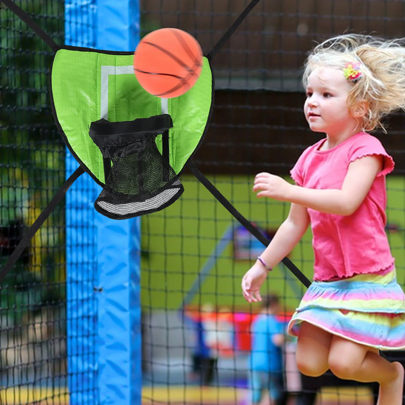 1 مجموعة الترامبولين كرة السلة هوب مجموعة كرة السلة هوب 3 كرات مضخة لعبة رياضية للأطفال في الهواء الطلق حديقة ساحة الترامبولين الملحقات #1