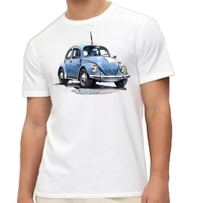 Hauts de voiture classique T-shirt motif de voiture classique T-shirt pour femmes graphique créatif col rond T-shirt imp