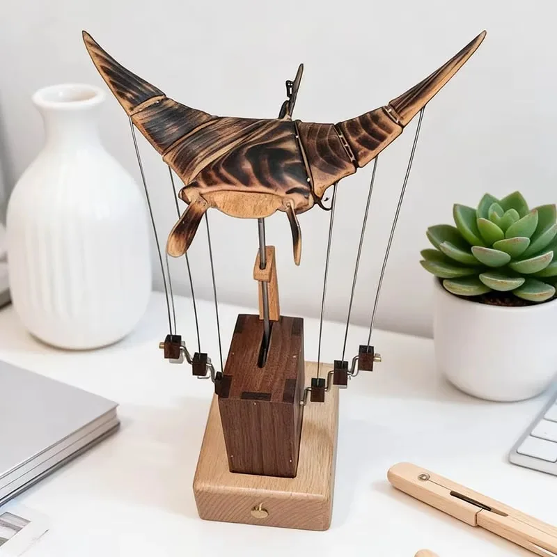 Creative Wooden Machinery Handmade Decorative Dynamic Art Sculpture Lighting Tools