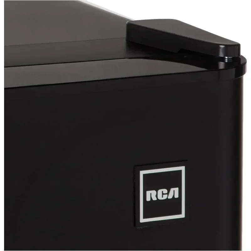 QWRCA - 2-Door - Compact Refrigerator/Freezer - Reversible Doors - Adjustable Thermostat - 3.2 Cu. Ft. -Black,