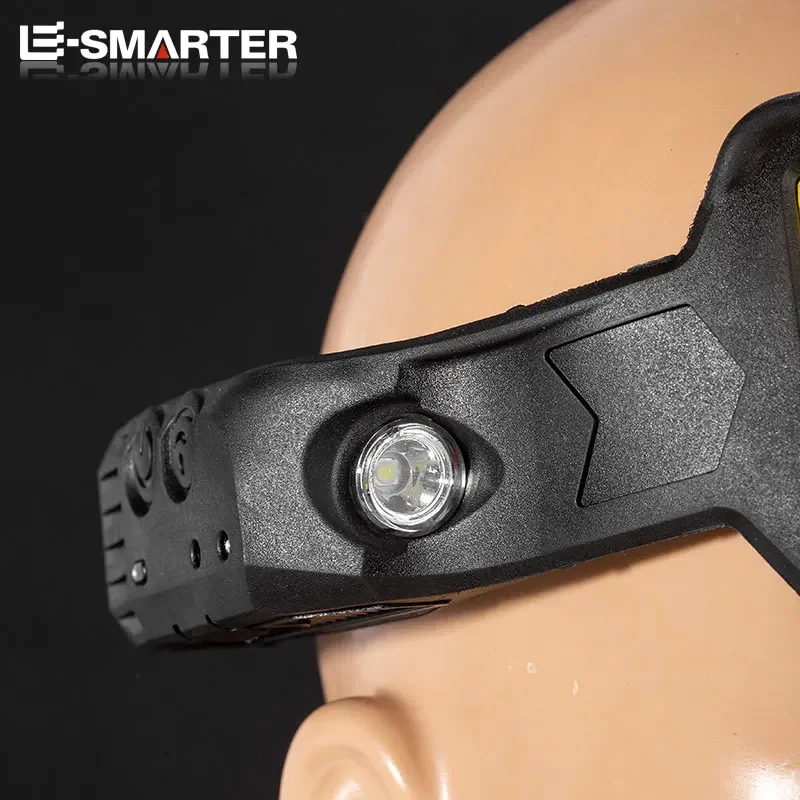 Motion Sensor Headlamp COB LED Head Lamp with Built-in Battery Flashlight USB Rechargeable Head Lamp Portable Head Light