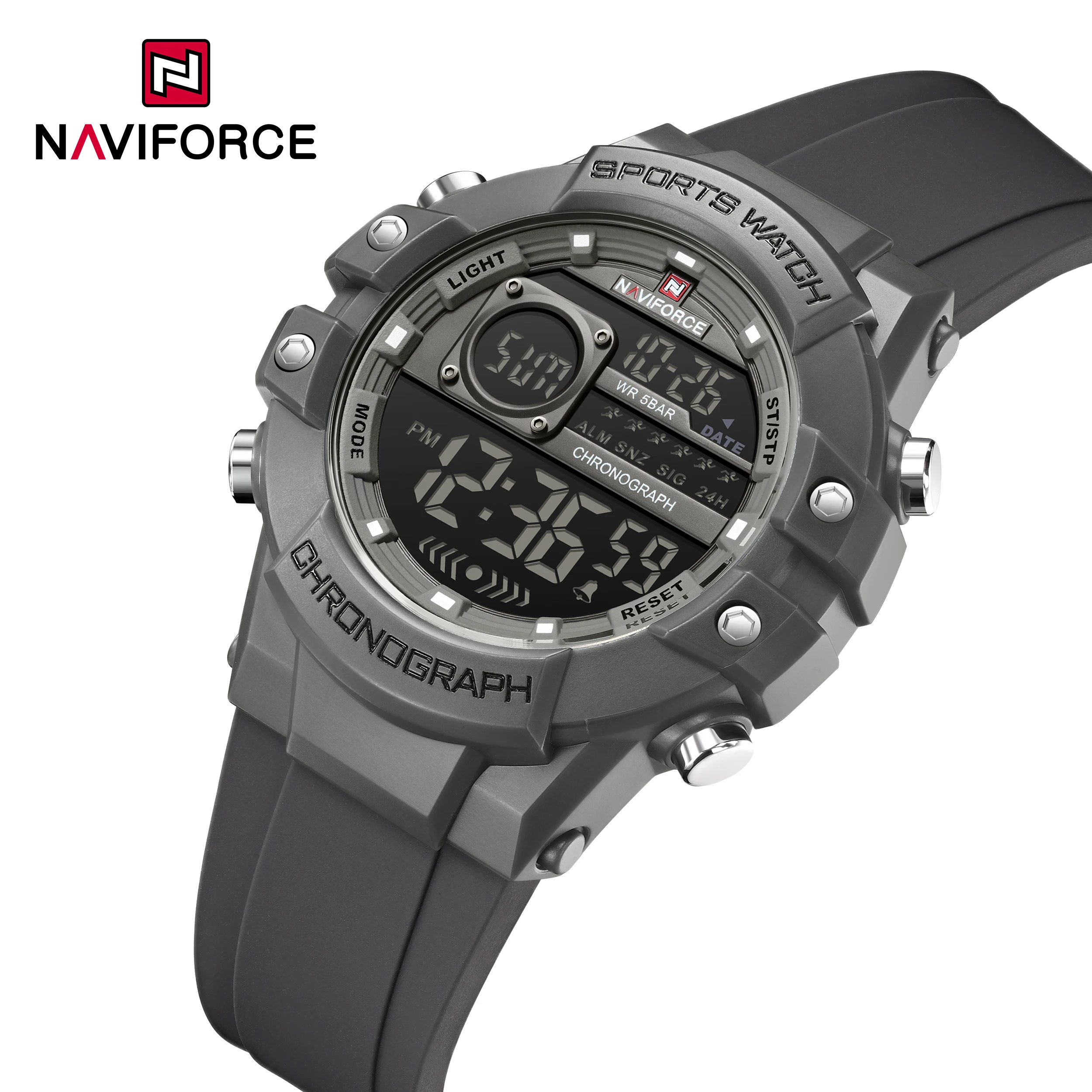 

NAVIFORCE New Watches for Men Multi Functional Watchrproof Silicone Strap Digital Display Screen Electronic Sports Male Clocks