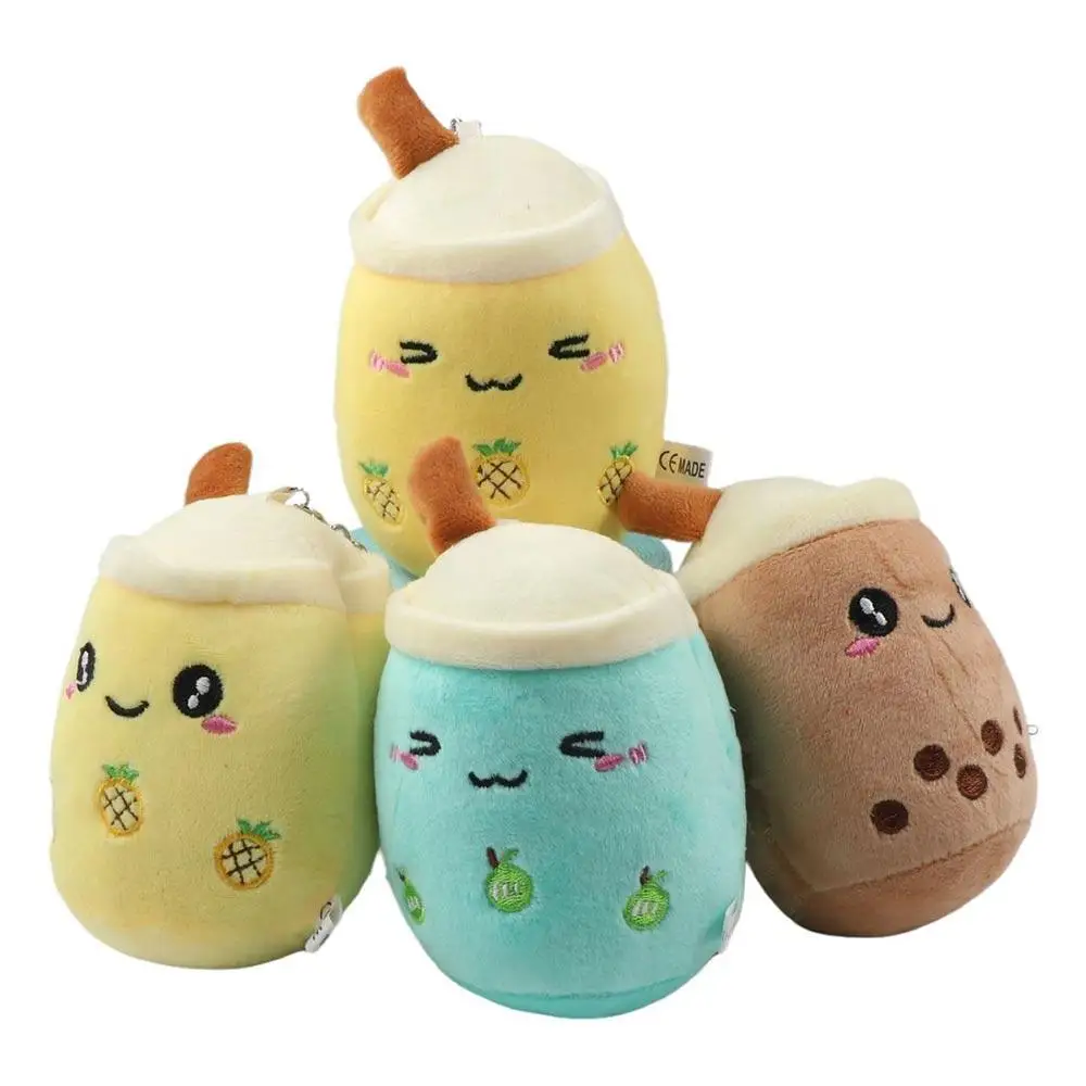 Precioso muñeco de peluche, llavero de té de burbujas, llavero de té de frutas, llavero de té de la leche, muñeco de peluche Boba Kawaii, juguetes de peluche para chica amiga