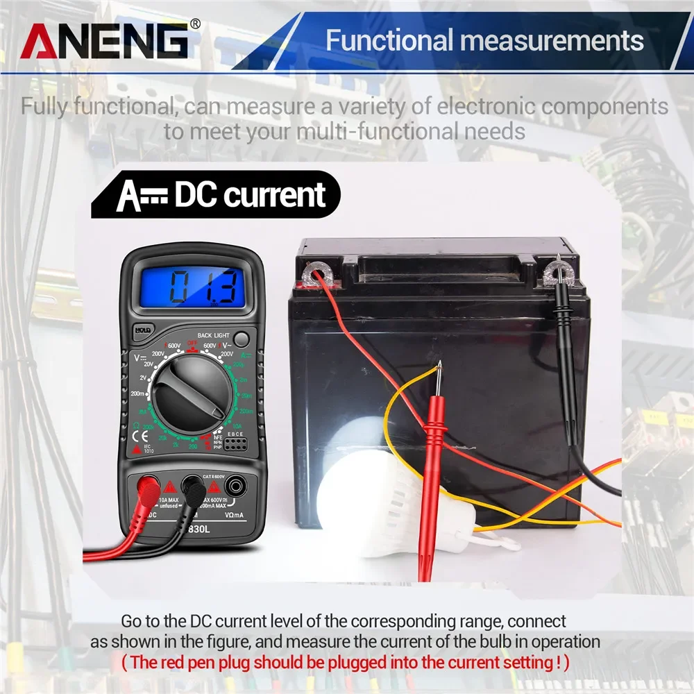 ANENG XL830L Digital Multimeter Esr Meter Transistor Peak Tester Meter Kapazität Meter Tester Automotive Elektrische Dmm