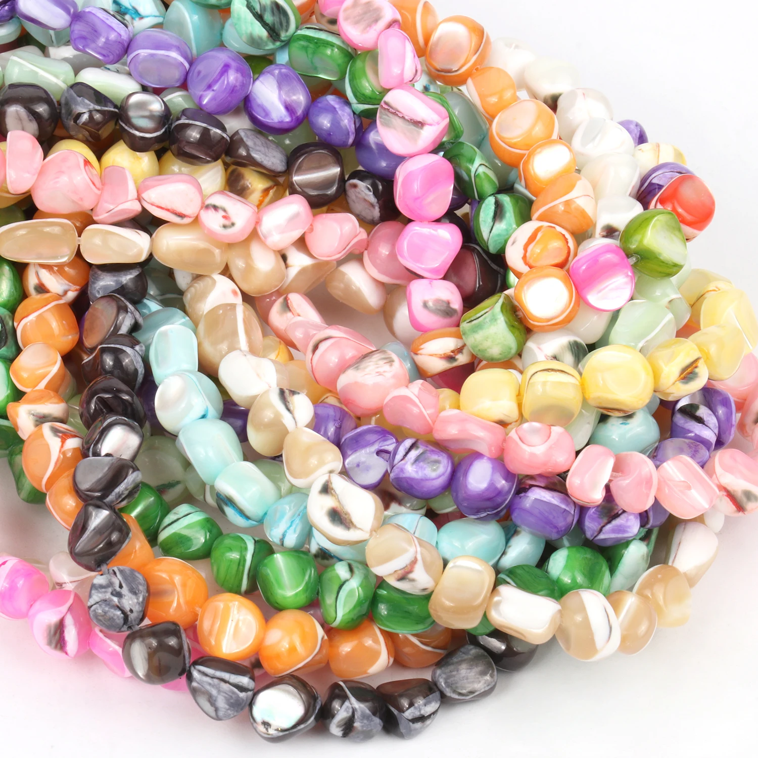 Multicolor Irregular Shell Beads Wholesale Mother of pearl Spacer Loose Beads for Jewelry Making DIY Bracelets Accessories 6-8mm