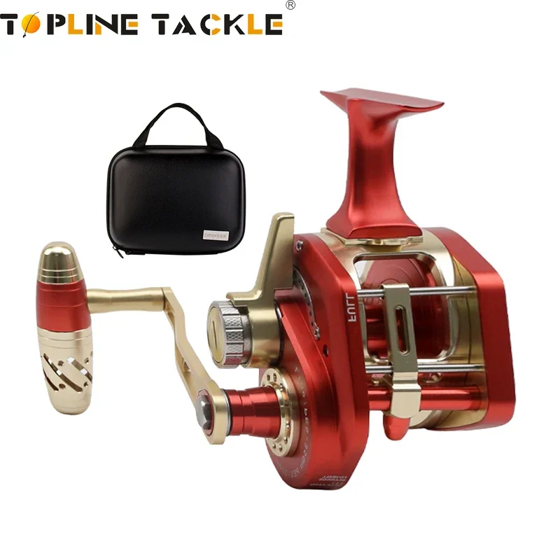 topline tackle full metal slow jigging reel agua salgada max drag 35kg deep sea drum pesca trolling reel anti corrosao 01