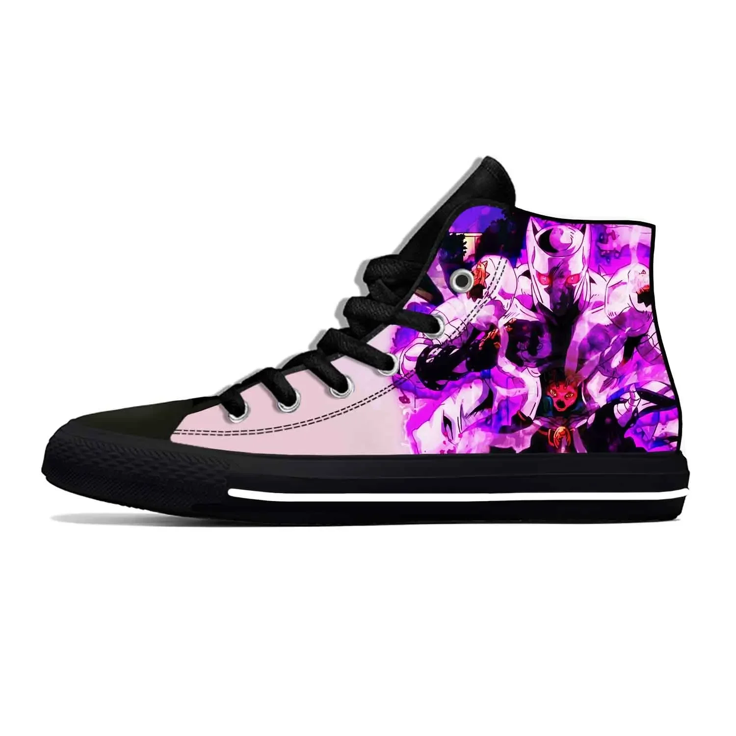 Zapatillas de tela con dibujos animados para hombre y mujer, zapatos informales de JoJo Bizarre Adventure, de alta ayuda, clásicos, de Anime, para verano