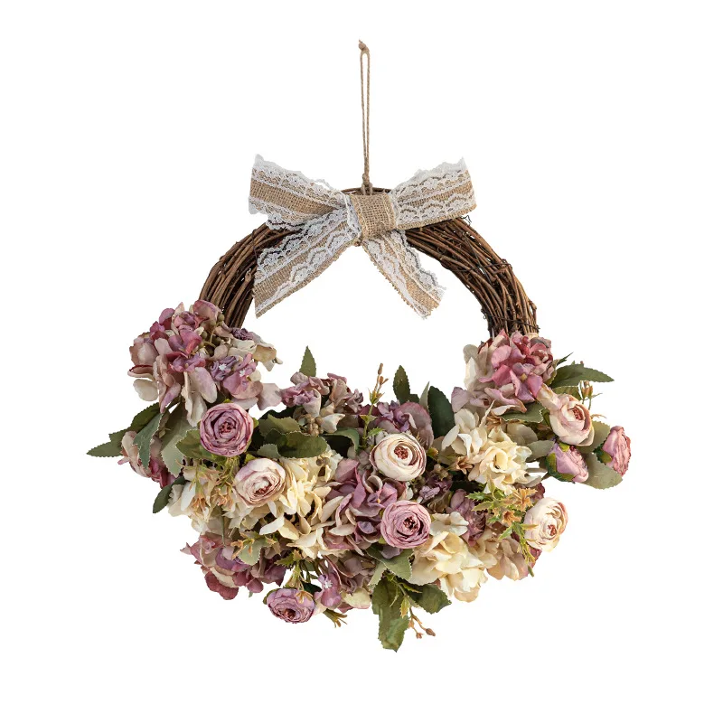 

Artificial flower rose wreath Internet celebrity restaurant decoration outdoor