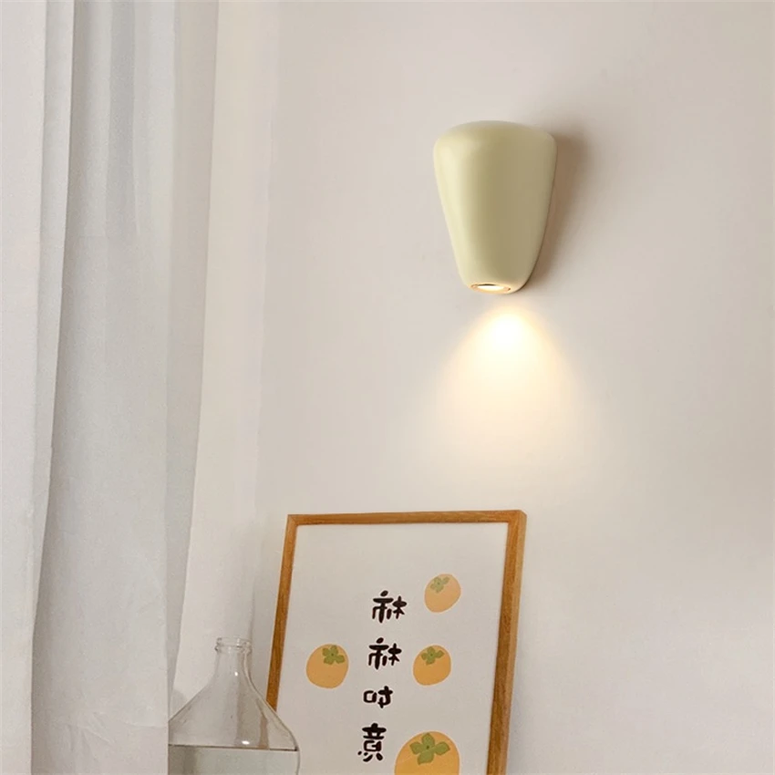 Solid color oval wall lamps bedroom bedside lamp staircase corridor living room decoration spot background wall sconces lights