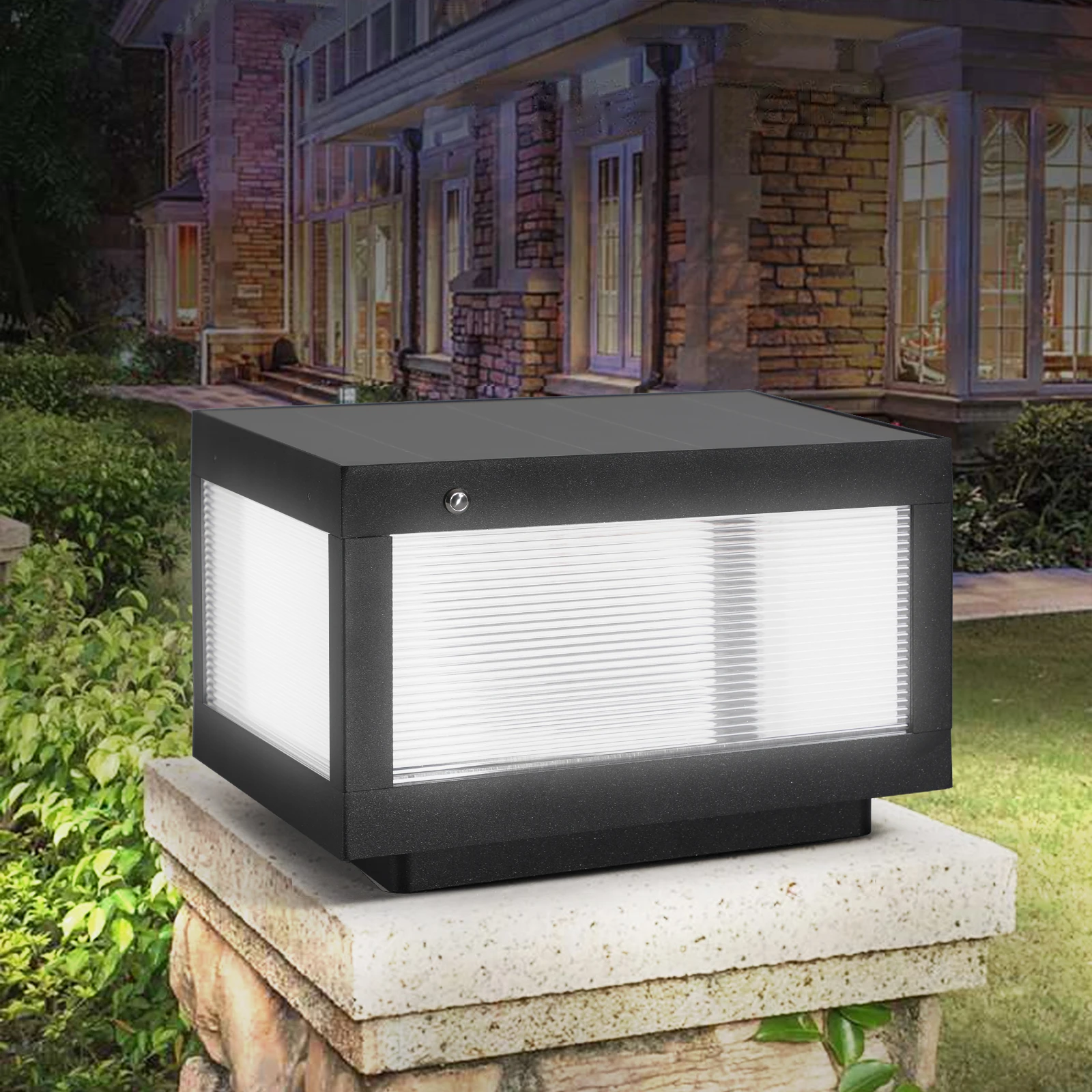 

Solar Powered Outdoor Post Light, Waterproof LED Lamp for Garden, Yard -with Auto On/Off, Energy-Saving Landscape Lighting