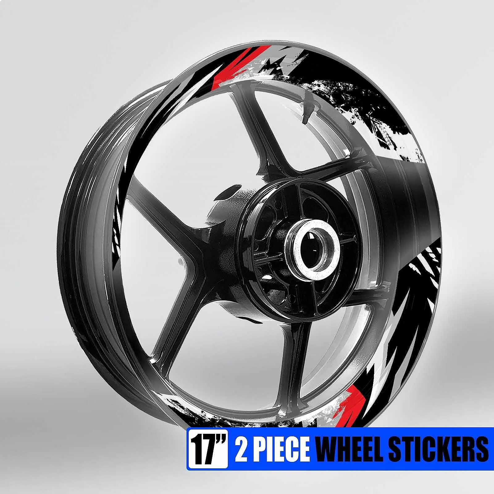 S03B Red 2-Piece Rim Wheel Stickers Decals For Ninja 1000 SX 2011-2019