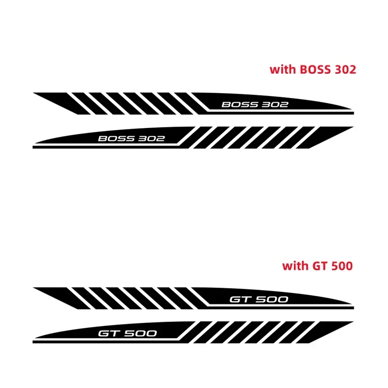 For  Shelby GT EcoBoost BOSS 302 GT500 Racing Sport Stripes Car Body Door Side Decor Sticker DIY Vinyl Decal Film