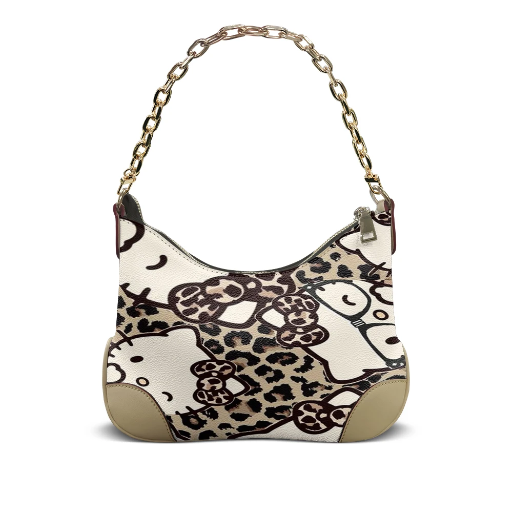 

2026 New Cross-Body Bag For Parties Fashionable High Quality Hello Kitty Custom Version Leopard Print Cute Design Women'S Bag