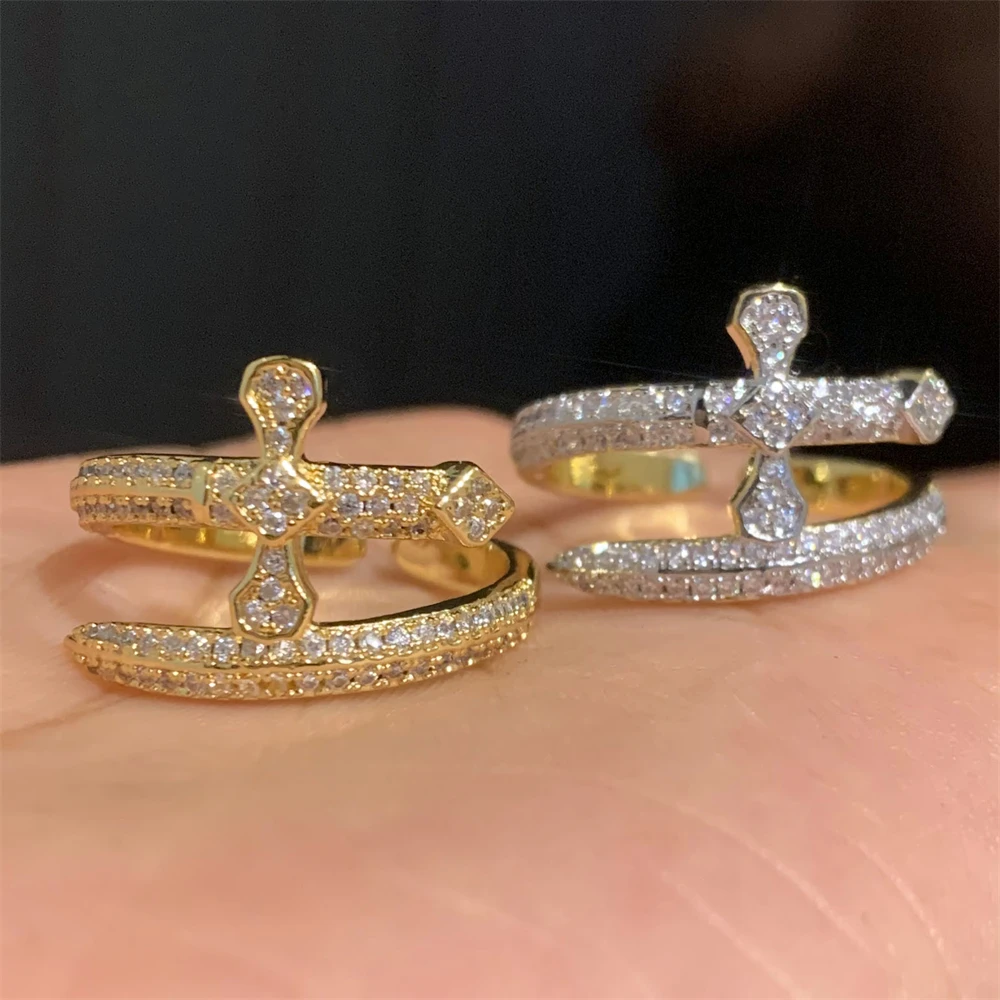 جديد وصول الزركون مطعمة سيف العدالة النحاس الدائري العصرية تنوعا الرجال المجوهرات