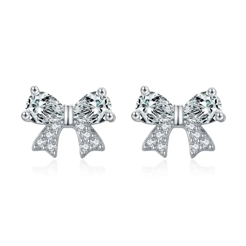 VCE1-Boucles d'oreilles en argent brillant absorbe ouissant pour femmes et filles, clair CZ, ciseaux, bijoux exquis, mode