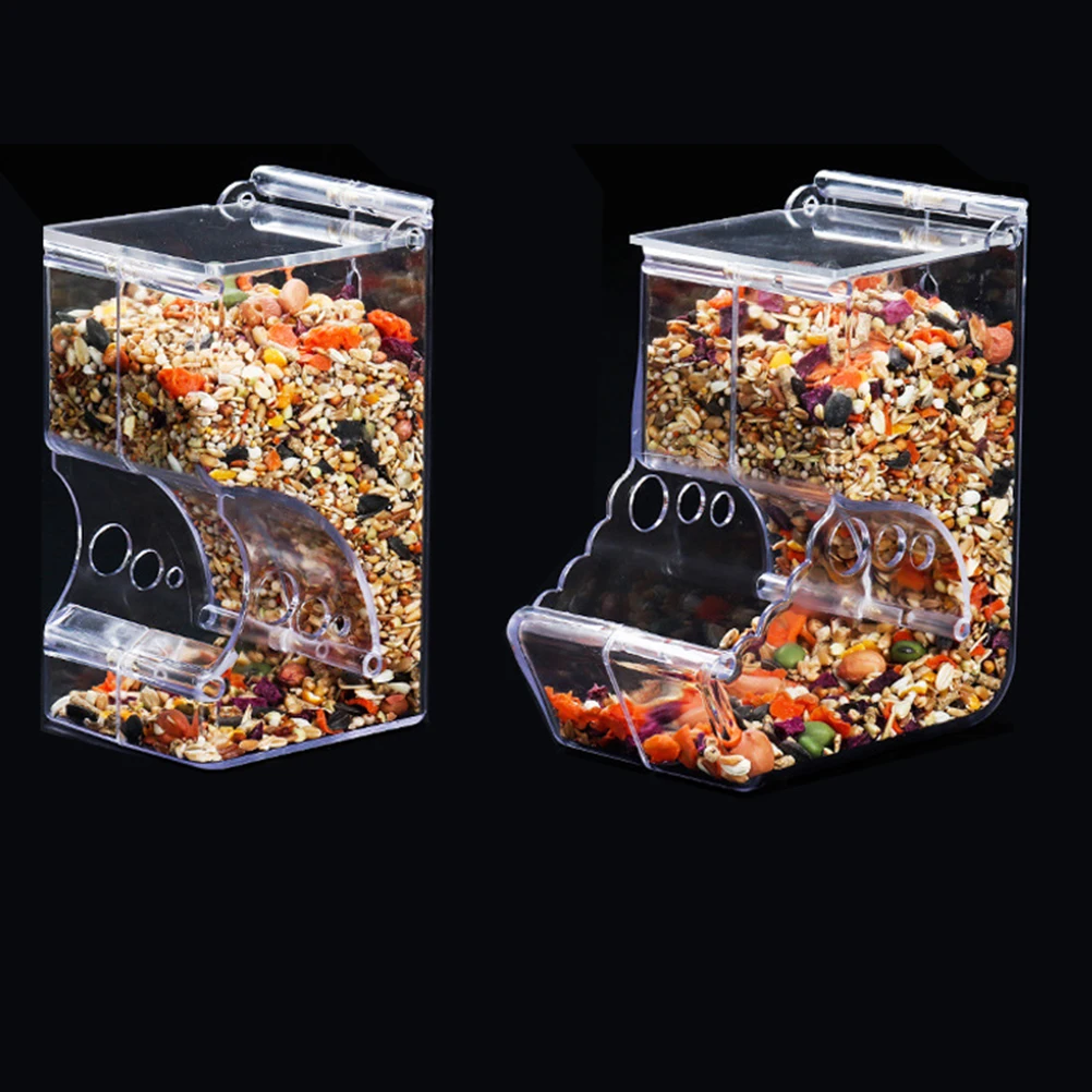 

2Pcs Automatic Feeder Acrylic Material Small Pets Food Dispenser Rabbit Hamster Safe No Smell Transparent Refillable