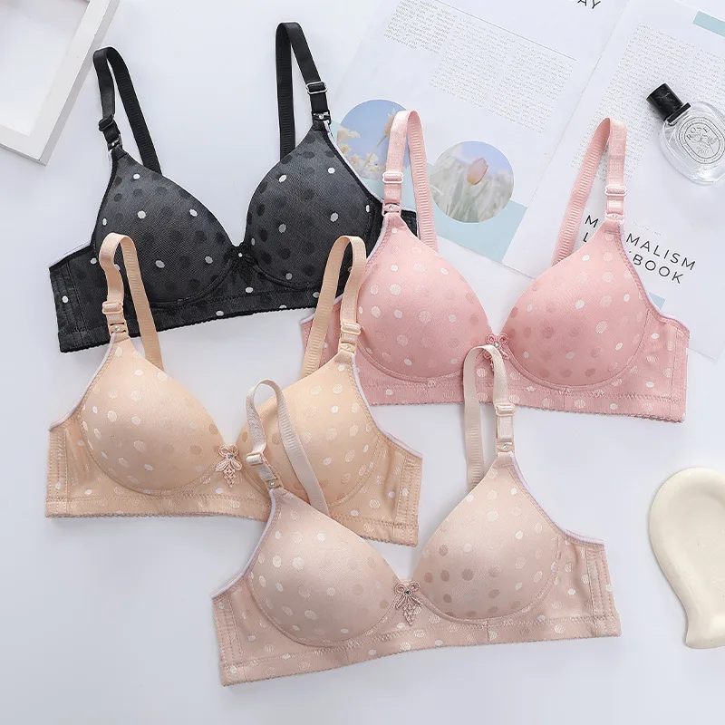 Women Thin Printed Underwear Bra Without Steel Ring Underwear That Can Be Worn Throughout the Four Seasons Breathable Brassiere