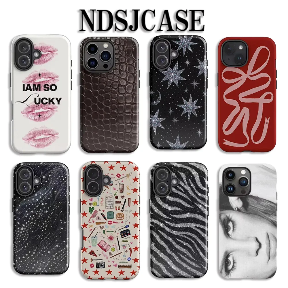 Luxuriöse Clmj Just A Girl Handyhülle für iPhone 17 16 15 14 13 12 11 X XS XR XSMAX 7 8 Air Pro Max Plus Doppelschichtige Rückabdeckung