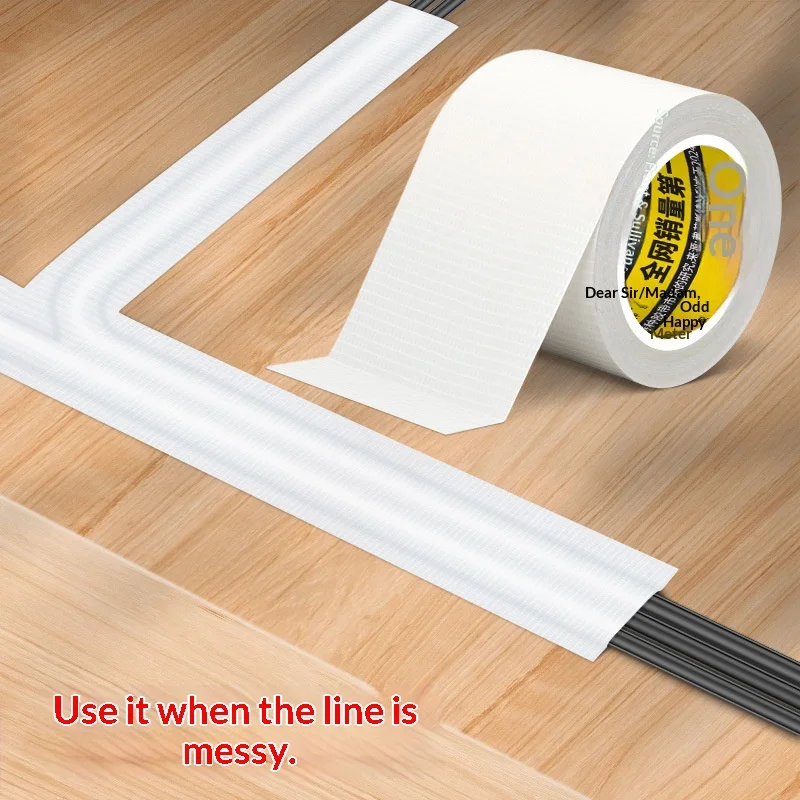 MILEQI High Adhesive Fabric Base Cable Management Tape Seamless Wire Cord Hide Cover For Wall Floor Home Office Cable Organizer