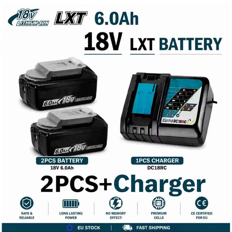 Makita 18V 6.0Ah Li-Ion Akku (Rote Box) – Multi-SKU (1-4 Akkus), LXT-kompatibel – Detail 2
