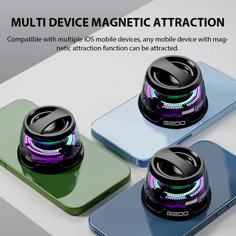Draagbare Bluetooth-luidspreker G200 RGB-verlichting Magnetische luidspreker BT5.3 Mini-klankkast 7-uurs afspelen Telefoonhouder