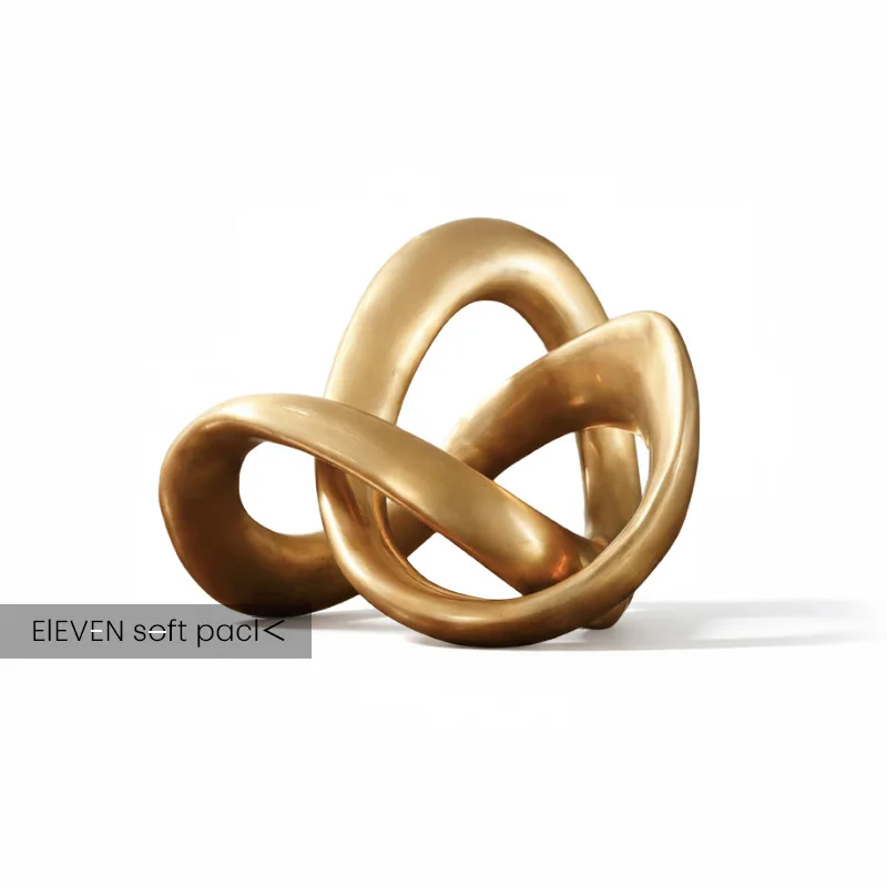Golden Resin Twisted Braid Ornament Creative Hollow Art Sculpture Living Room Bookshelf Office Golden Ornament Home Decor Gifts