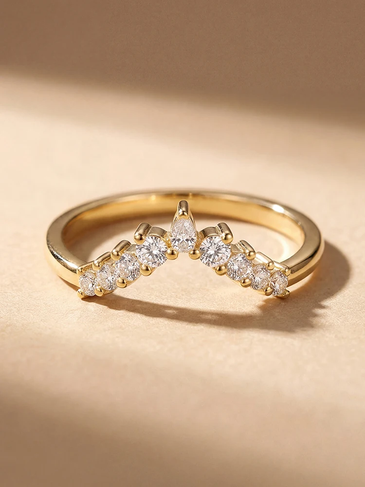 Classic Simplicity V-Shaped Water Droplet Ring For Women 925 Sterling Silver Engagement Wedding Luxury High Quality Fine Jewelry