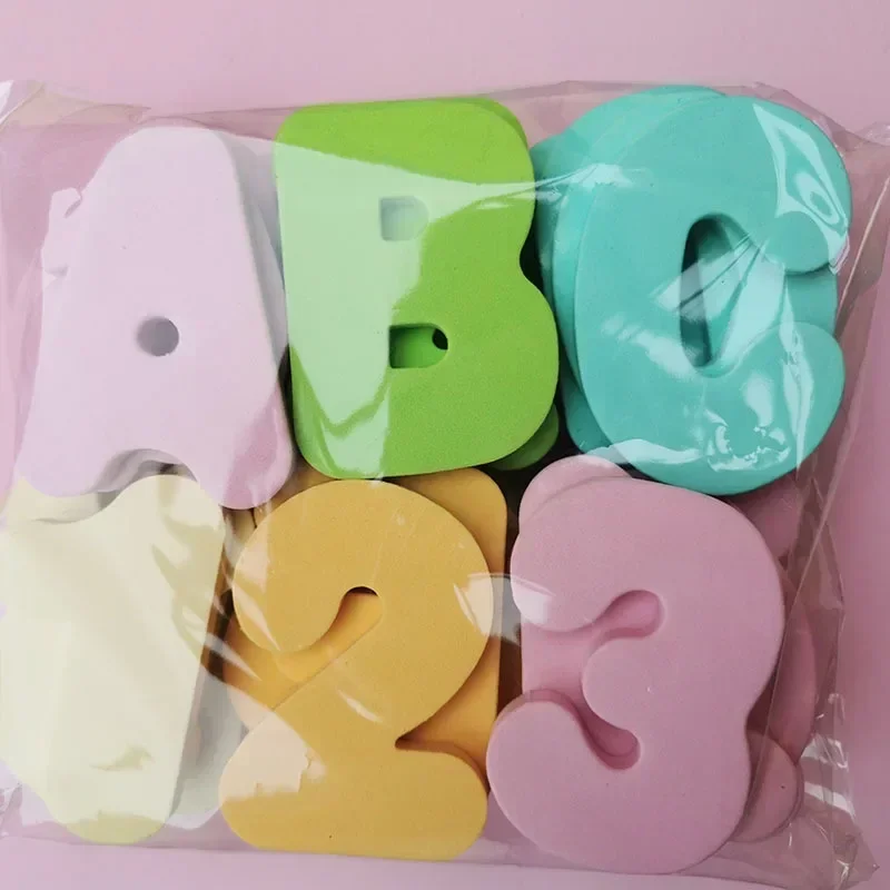 36pcs/Set Alphanumeric Letter Puzzle Baby Bath Toys Soft EVA Kids Baby Water Toys For Bathroom Early Educational Suction Up Toy