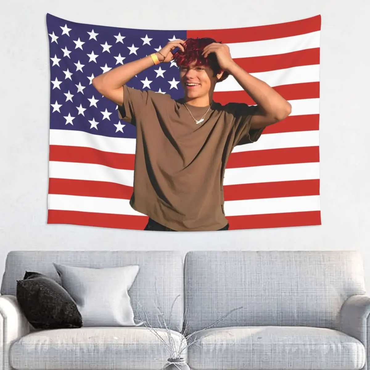 Tapiz de póster estético único, tapiz de pared del Actor Malachi Barton, bandera rosa, colgante de pared, dormitorio, telón de fondo, pancarta de tela