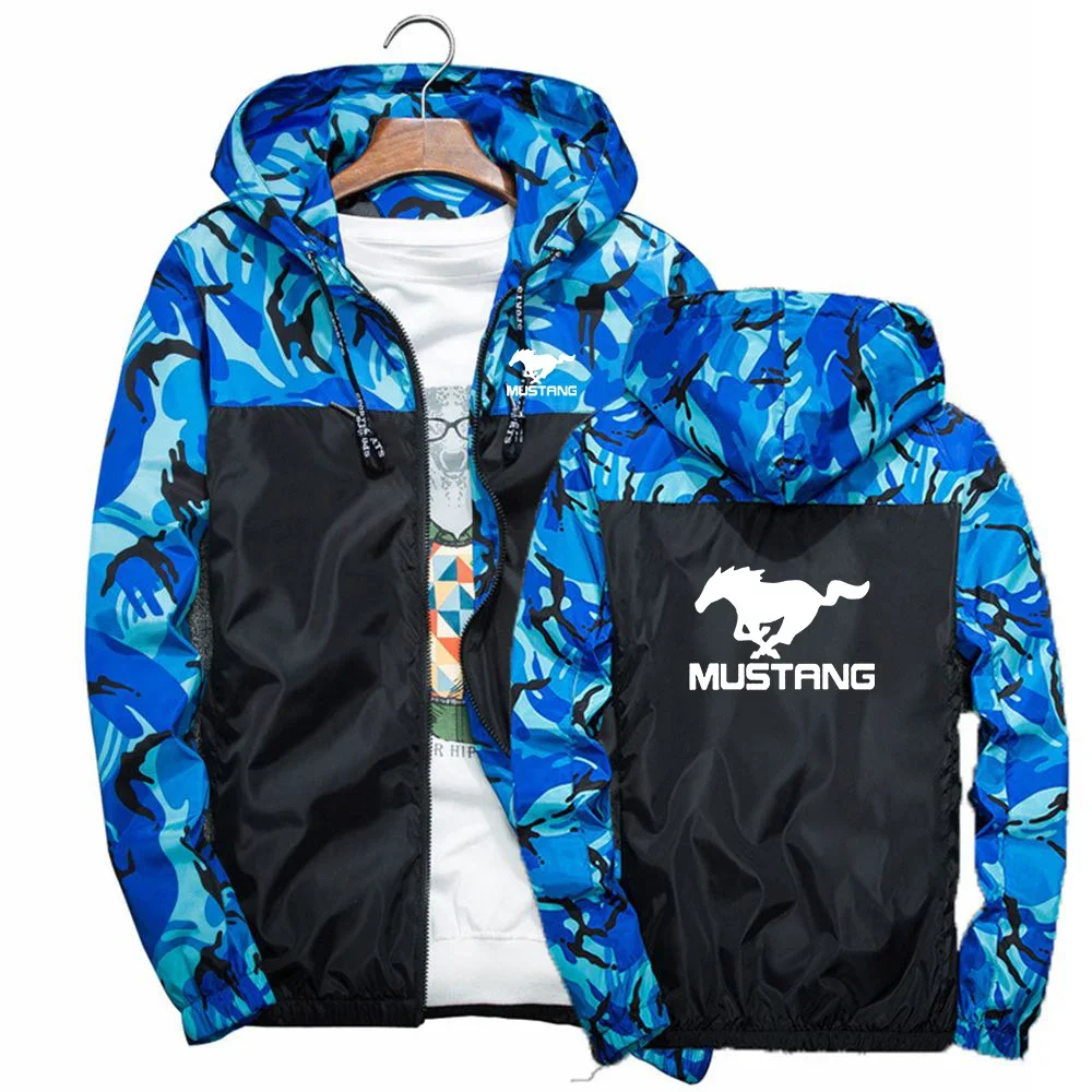 

Mustang Printed Men Military Windbreaker Camouflage Patchwork Jackets Coats Fashion Streetwear Jacket Camo High Quality Clothes