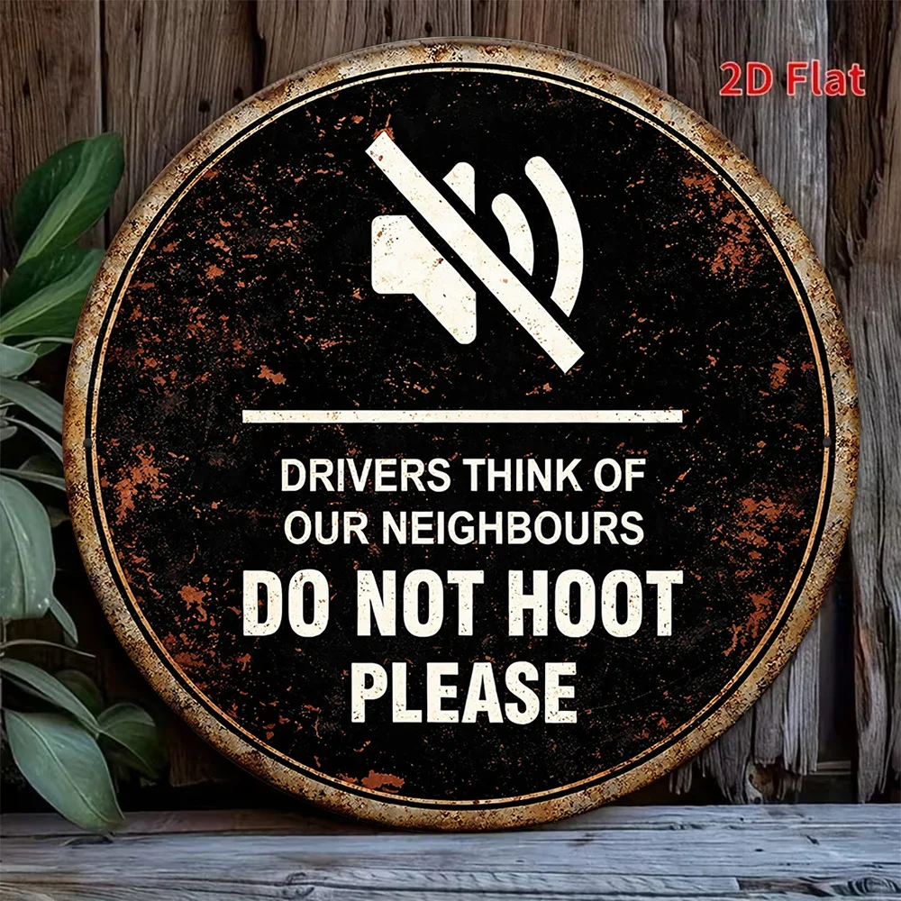 1pc 2D Flat Round Sign, 